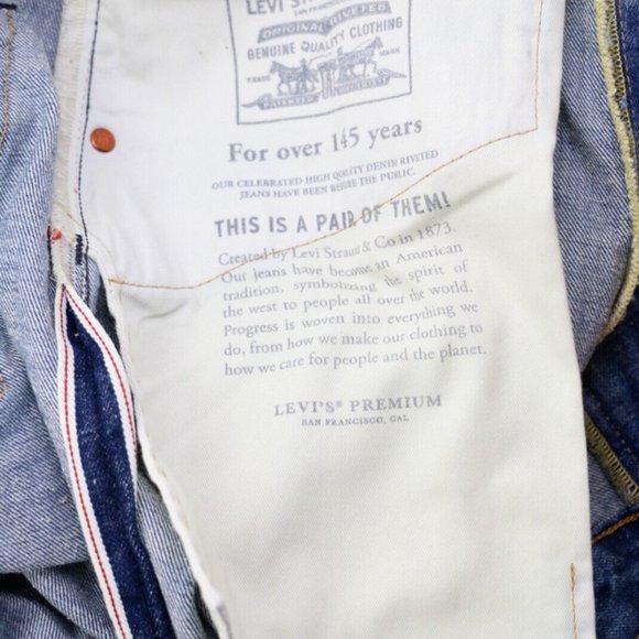 New Levi's  W33 L34 50'S STRAIGHT FIT MEN'S JEANS Selvedge  Cotton Hemp Blend - Picture 12 of 14